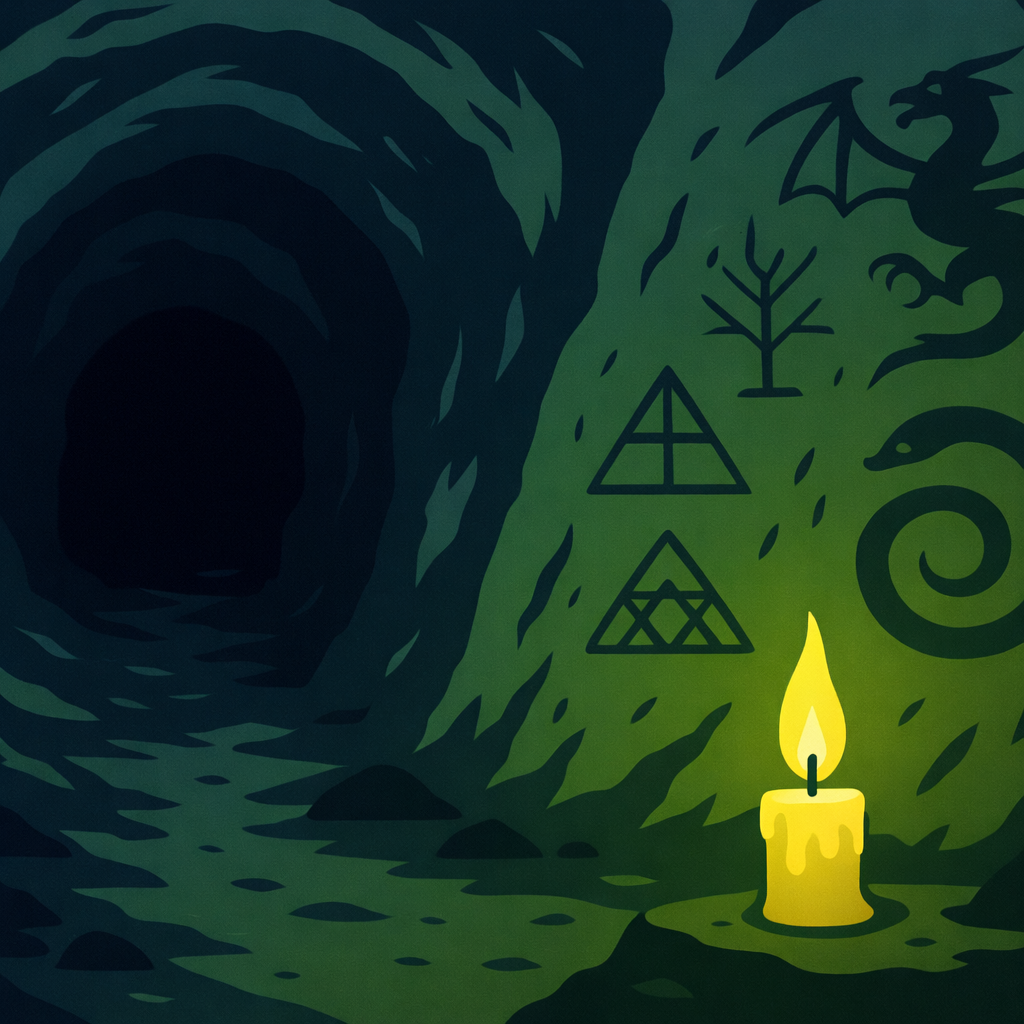 mysterious cave and ancient symbols mysterious cave and ancient symbols